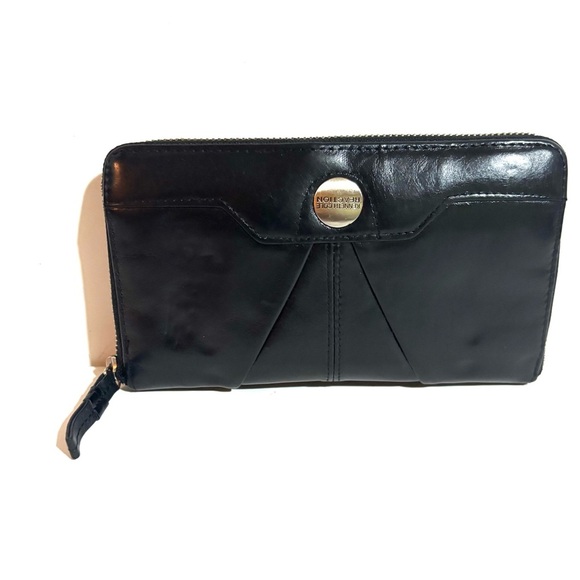 Kenneth Cole Black Leather Wallet clutch - Picture 1 of 9